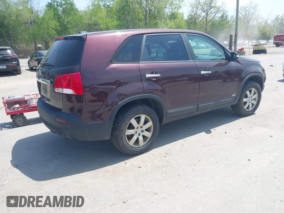 2011 Kia Sorento LX with VIN 5XYKTCA19BG008104, listed as a IAAI auction lot 42250877 with 121,288 mi miles and . Bid and sale history available at DreamBid. Image 4.