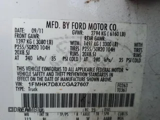 2012 Ford Explorer XLT z VIN 1FMHK7D8XCGA27607, wystawiony jako Copart lot #55792555 z przebiegiem 199 719 mil mil oraz Szkoda całkowita • Salvage title. Historia ofert i sprzedaży dostępna na DreamBid. Obrazek 13.