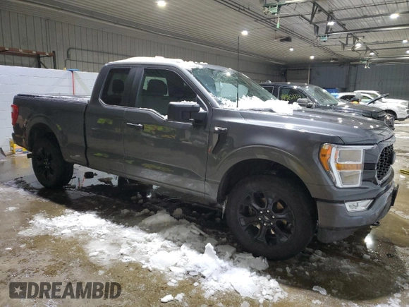 2022 Ford F-150 XL with VIN 1FTEX1EP2NFA76658, listed as a Copart auction lot 44104645 with 44,315 mi miles and Salvage title. Bid and sale history available at DreamBid. Image 4.