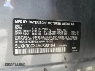 2017 BMW X5 xDrive35i z VIN 5UXKR0C34H0X80194, wystawiony jako Copart lot #57305325 z przebiegiem 129 125 mil mil oraz Szkoda całkowita • Salvage title. Historia ofert i sprzedaży dostępna na DreamBid. Obrazek 13.