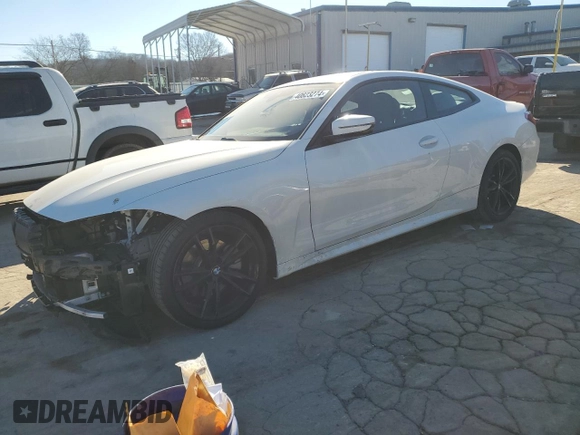2023 BMW 4 Series 430i with VIN WBA53AP06PCL93808, listed as a Copart auction lot 40823274 with 9,338 mi miles and . Bid and sale history available at DreamBid. Image 1.