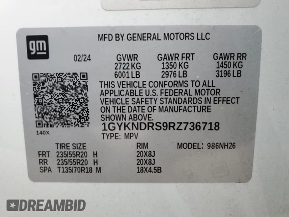 2024 Cadillac XT5 AWD Premium Luxury z VIN 1GYKNDRS9RZ736718, wystawiony jako Copart lot #56117375 z przebiegiem 9 147 mil mil oraz Szkoda całkowita • Salvage title. Historia ofert i sprzedaży dostępna na DreamBid. Obrazek 13.