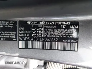 2014 Mercedes-Benz CLA 250 with VIN WDDSJ4EB1EN067682, listed as a IAAI auction lot 42599836 with 165,579 mi miles and . Bid and sale history available at DreamBid. Image 9.