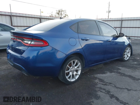 2013 Dodge Dart SXT with VIN 1C3CDFBA0DD309691, listed as a IAAI auction lot 41066024 with 124,852 mi miles. Bid and sale history available at carsss.com. Image 4.