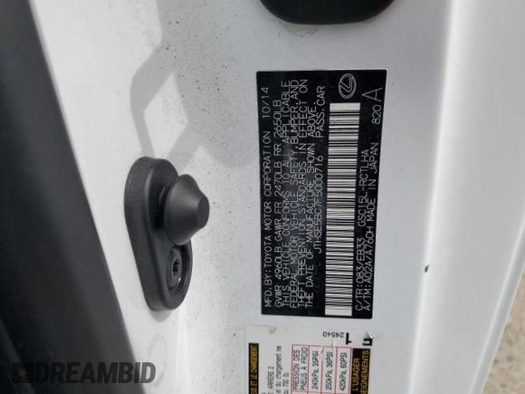 2015 Lexus RC 350 with VIN JTHSE5BC7F5000716, listed as a Copart auction lot 52376065 with 47,009 mi miles and Salvage Title. Bid and sale history available at carsss.com. Image 14.
