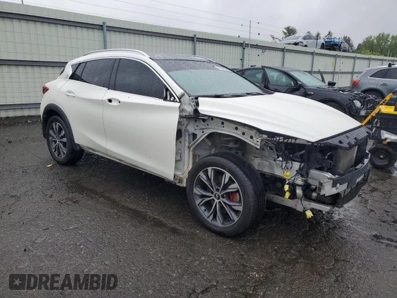 2017 Infiniti QX30 Premium with VIN SJKCH5CRXHA034396, listed as a Copart auction lot 57296345 with 69,381 mi miles and Salvage title. Bid and sale history available at DreamBid. Image 4.