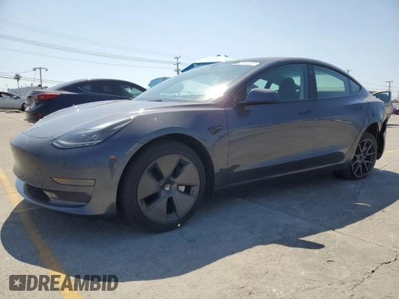 2023 Tesla Model 3 with VIN 5YJ3E1EA3PF695267, listed as a Copart auction lot 52559645 with 9,025 mi miles and Salvage title. Bid and sale history available at DreamBid. Image 1.