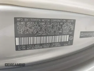 2005 Lexus SC 430 с VIN JTHFN48Y350067436, выставлен на аукционе IAAI как лот 42489208 с пробегом 165 431 миль миль и . История ставок и продаж доступна на DreamBid. Изображение 9.