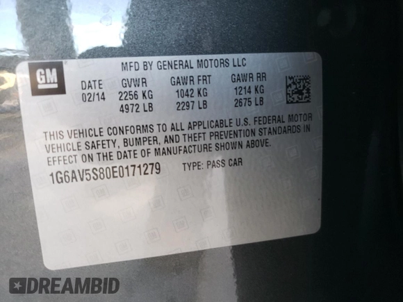 2014 Cadillac CTS Vsport Premium RWD z VIN 1G6AV5S80E0171279, wystawiony jako Copart lot #63759434 z przebiegiem 129 154 mil mil oraz Szkody całkowita. Historia ofert i sprzedaży dostępna na DreamBid. Obrazek 12.