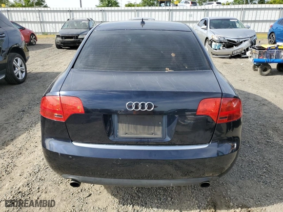 2007 Audi A4 2.0T with VIN WAUDF78E47A172879, listed as a Copart auction lot 52909225 with 200,454 mi miles and Salvage Title. Bid and sale history available at carsss.com. Image 6.