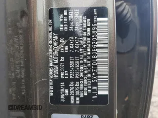 2014 Hyundai Santa Fe с VIN 5XYZTDLB3EG205896, выставлен на аукционе Copart как лот 56800995 с пробегом 147 175 миль миль и Чистый • Clean title. История ставок и продаж доступна на DreamBid. Изображение 13.