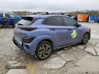 2022 Hyundai Kona N Line with VIN KM8K3CA33NU907847, listed as a Copart auction lot 80837034 with 34,788 mi miles and Salvage Title. Bid and sale history available at carsss.com. Image 3.