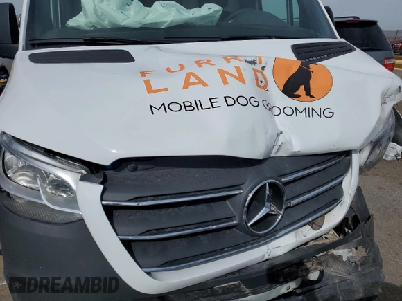 2024 Mercedes-Benz Sprinter Cargo with VIN W1W4NBHY3RT163993, listed as a Copart auction lot 45495854 with Not Provided miles and Salvage Title. Bid and sale history available at carsss.com. Image 12.