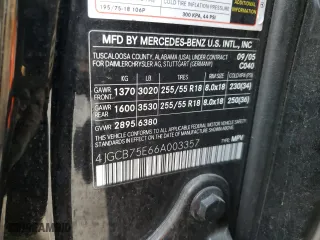 2006 Mercedes-Benz R-Class 5.0L with VIN 4JGCB75E66A003357, listed as a Copart auction lot 52444825 with 120,075 mi miles and Salvage Title. Bid and sale history available at carsss.com. Image 15.