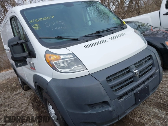 2016 Ram ProMaster Cargo with VIN 3C6TRVNG4GE100150, listed as a IAAI auction lot 41520007 with 105,799 mi miles and . Bid and sale history available at DreamBid. Image 1.