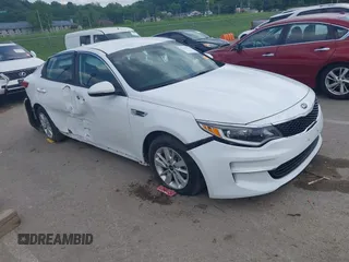 2018 Kia Optima LX with VIN 5XXGT4L39JG239503, listed as a IAAI auction lot 42266333 with 111,565 mi miles and . Bid and sale history available at DreamBid. Image 1.