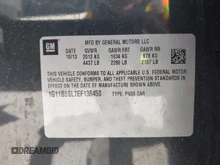 2014 Chevrolet Malibu LS with VIN 1G11B5SL7EF136450, listed as a IAAI auction lot 42131629 with Not Provided miles and . Bid and sale history available at DreamBid. Image 9.