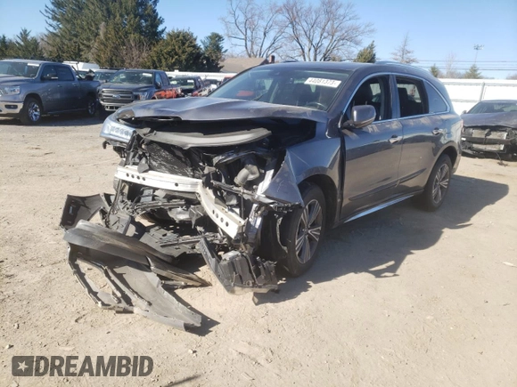 2017 Acura MDX with VIN 5FRYD4H32HB019318, listed as a Copart auction lot 44081373 with 0 mi miles. Bid and sale history available at carsss.com. Image 1.