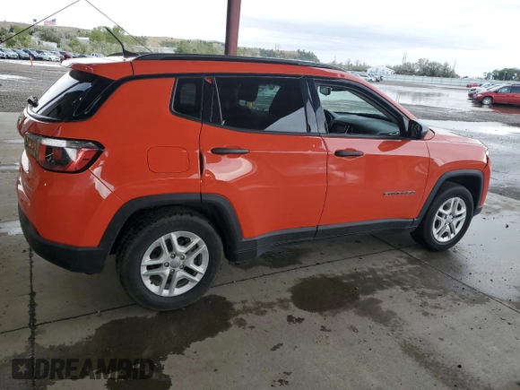 2018 Jeep Compass Sport with VIN 3C4NJCAB3JT123574, listed as a Copart auction lot 72248734 with 88,990 mi miles and Salvage title. Bid and sale history available at DreamBid. Image 3.