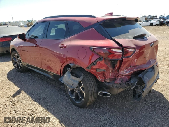 2019 Chevrolet Blazer RS with VIN 3GNKBJRS0KS690462, listed as a Copart auction lot 55129925 with 68,743 mi miles and Salvage title. Bid and sale history available at DreamBid. Image 2.