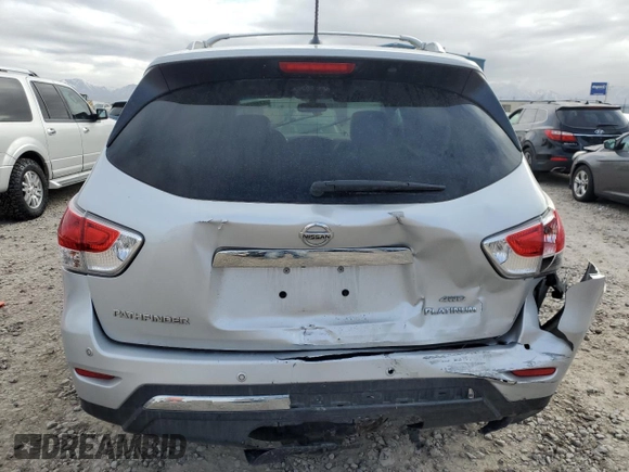 2013 Nissan Pathfinder Platinum with VIN 5N1AR2MM6DC633332, listed as a Copart auction lot 47491855 with 157,924 mi miles and Salvage Title. Bid and sale history available at carsss.com. Image 6.