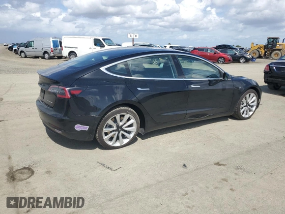 2018 Tesla Model 3 Long Range Battery with VIN 5YJ3E1EB1JF186827, listed as a Copart auction lot 51179535 with 53,649 mi miles and Salvage Title. Bid and sale history available at DreamBid. Image 3.