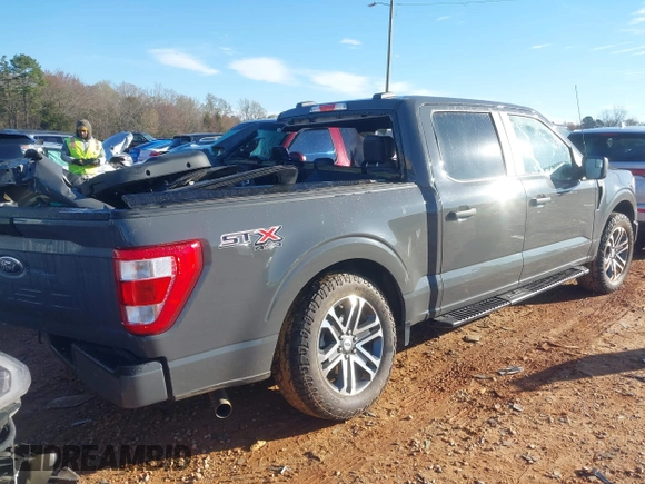 2021 Ford F-150 XL with VIN 1FTFW1E54MFC17430, listed as a IAAI auction lot 41829167 with 57,070 mi miles. Bid and sale history available at carsss.com. Image 4.