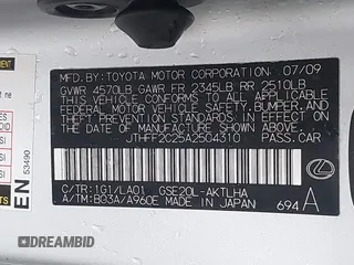 2010 Lexus IS 250 C с VIN JTHFF2C25A2504310, выставлен на аукционе IAAI как лот 42246891 с пробегом 147 636 миль миль и . История ставок и продаж доступна на DreamBid. Изображение 9.
