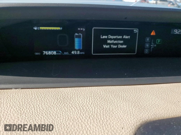 2018 Toyota Prius Two with VIN JTDKBRFU8J3058715, listed as a Copart auction lot 53636015 with 76,808 mi miles and Salvage Title. Bid and sale history available at DreamBid. Image 9.