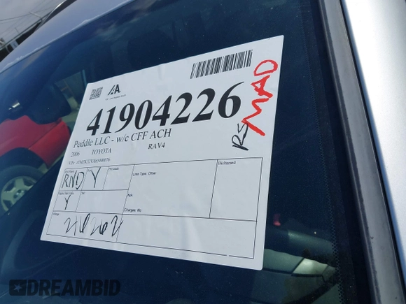 2006 Toyota RAV4 Sport with VIN JTMZK32VX65000076, listed as a IAAI auction lot 41904226 with 216,262 mi miles. Bid and sale history available at carsss.com. Image 12.