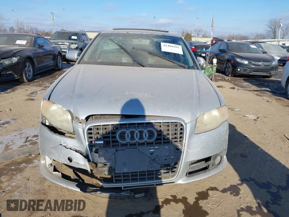 2008 Audi A4 2.0T with VIN WAUDF78E78A050728, listed as a IAAI auction lot 41400492 with 161,717 mi miles. Bid and sale history available at carsss.com. Image 6.