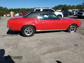 1970 Ford Mustang с VIN 0T01F165510, выставлен на аукционе Copart как лот 84385364 с пробегом 42 907 миль миль и Списание • Salvage title. История ставок и продаж доступна на DreamBid. Изображение 3.
