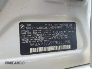 2007 BMW 3 Series 328xi z VIN WBAVT73557FZ35290, wystawiony jako Copart lot #48251955 z przebiegiem 287 728 mil mil oraz Szkoda całkowita • Salvage title. Historia ofert i sprzedaży dostępna na DreamBid. Obrazek 14.