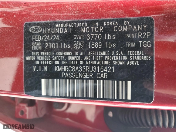 2024 Hyundai Venue SEL with VIN KMHRC8A33RU316421, listed as a Copart auction lot 41726635 with NaN miles and Salvage Title. Bid and sale history available at carsss.com. Image 13.