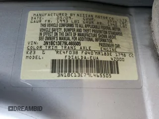 2009 Nissan Versa S with VIN 3N1BC13E79L465505, listed as a Copart auction lot 52097865 with 90,774 mi miles and Salvage Title. Bid and sale history available at DreamBid. Image 14.