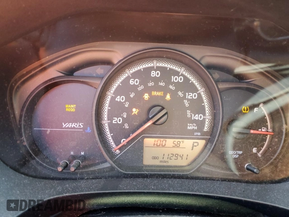 2015 Toyota Yaris L with VIN VNKKTUD36FA042758, listed as a Copart auction lot 45581635 with 112,941 mi miles and Salvage Title. Bid and sale history available at DreamBid. Image 9.