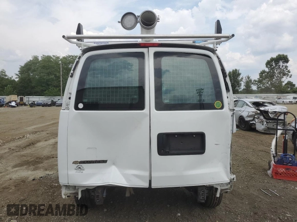 2019 Chevrolet Express Cargo Van with VIN 1GCWGAFG5K1299451, listed as a Copart auction lot 65785654 with 22,343 mi miles and Salvage Title. Bid and sale history available at carsss.com. Image 6.