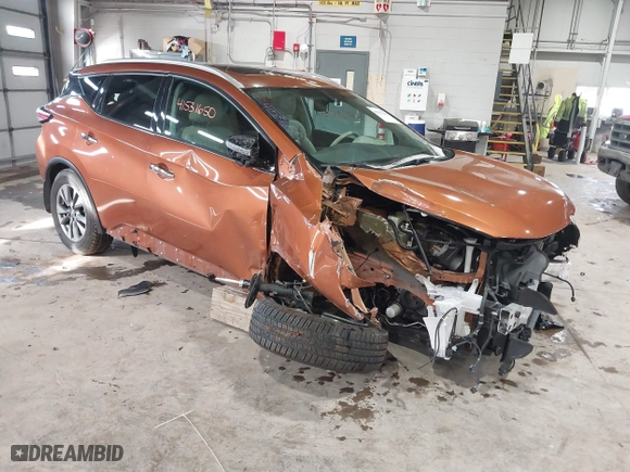 2015 Nissan Murano S with VIN 5N1AZ2MHXFN292009, listed as a IAAI auction lot 41531650 with 49,560 mi miles. Bid and sale history available at carsss.com. Image 1.