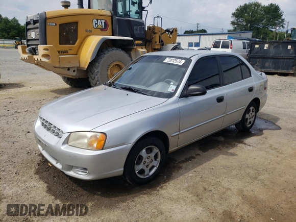 2002 Hyundai Accent GL with VIN KMHCG45C82U303831, listed as a Copart auction lot 72812574 with 126,237 mi miles and Salvage Title. Bid and sale history available at carsss.com. Image 1.
