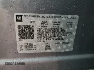 2020 GMC Terrain SLT with VIN 3GKALPEV7LL236357, listed as a Copart auction lot 75732024 with Not provided miles and Clean title. Bid and sale history available at DreamBid. Image 14.