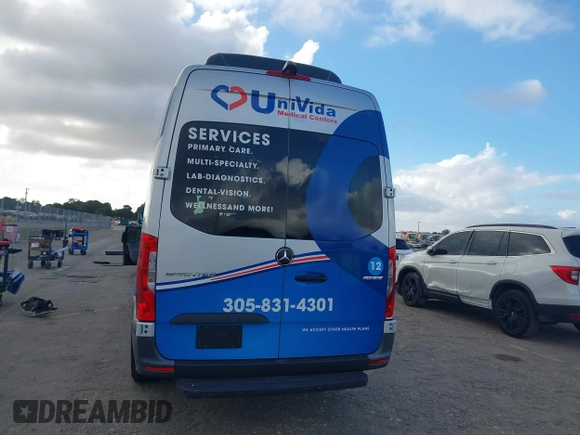 2023 Mercedes-Benz Sprinter Passenger with VIN W1Z4NGHY0PT125750, listed as a IAAI auction lot 41123608 with 47,529 mi miles and . Bid and sale history available at carsss.com. Image 17.