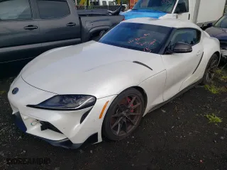 2023 Toyota GR Supra 3.0 with VIN WZ1DB0G07PW057130, listed as a Copart auction lot 79969234 with 9,512 mi miles and Salvage Title. Bid and sale history available at carsss.com. Image 1.