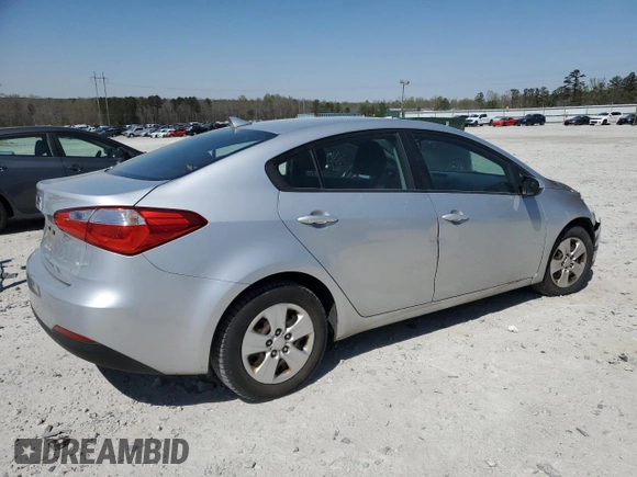 2016 Kia Forte LX with VIN KNAFK4A61G5495138, listed as a Copart auction lot 50738065 with 105,648 mi miles and Salvage Title. Bid and sale history available at carsss.com. Image 3.