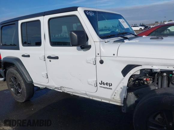 2022 Jeep Wrangler Unlimited Sport S with VIN 1C4HJXDN9NW154922, listed as a IAAI auction lot 41230408 with 35,187 mi miles. Bid and sale history available at carsss.com. Image 14.