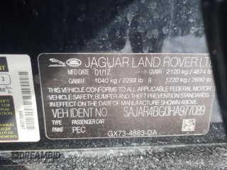 2017 Jaguar XE 25t z VIN SAJAR4BG0HA977089, wystawiony jako Copart lot #42063545 z przebiegiem 118 209 mil mil oraz Czysty tytuł • Clean title. Historia ofert i sprzedaży dostępna na DreamBid. Obrazek 15.
