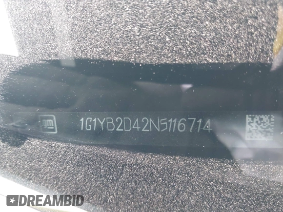 2022 Chevrolet Corvette 2LT z VIN 1G1YB2D42N5116714, wystawiony jako IAAI lot #41524905 z przebiegiem 12 312 mil mil oraz . Historia ofert i sprzedaży dostępna na DreamBid. Obrazek 9.