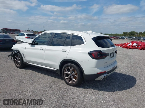 2022 BMW X3 xDrive30i with VIN 5UX53DP08N9M80851, listed as a IAAI auction lot 40173357 with 18,889 mi miles and . Bid and sale history available at DreamBid. Image 3.