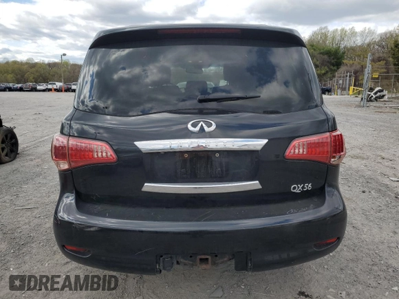 2011 Infiniti QX56 8-passenger with VIN JN8AZ2NC5B9302847, listed as a Copart auction lot 53372075 with 178,130 mi miles and Salvage Title. Bid and sale history available at carsss.com. Image 6.
