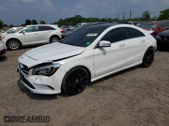 2019 Mercedes-Benz CLA 250 with VIN WDDSJ4GBXKN740798, listed as a Copart auction lot 59874665 with 60,164 mi miles and Salvage title. Bid and sale history available at DreamBid. Image 1.