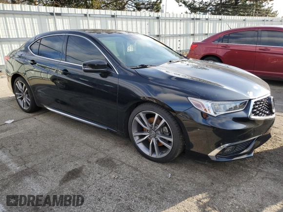 2019 Acura TLX Advance with VIN 19UUB2F89KA006687, listed as a Copart auction lot 82610554 with 41,345 mi miles and Salvage title. Bid and sale history available at DreamBid. Image 4.